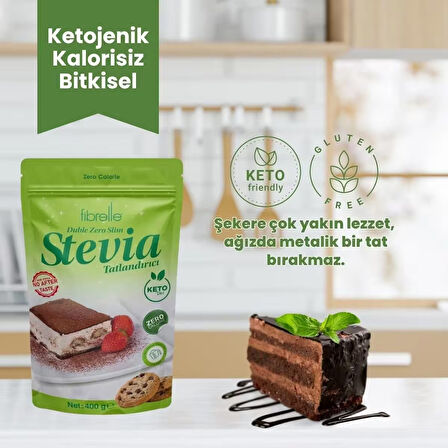 Fibrelle Double Zero Slim Stevialı Tatlandırıcı 400 Gr - AROMASIZ