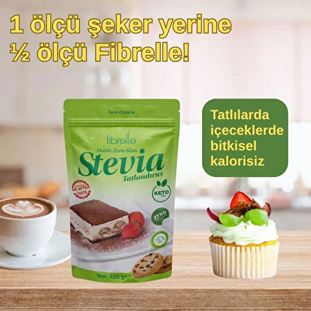 Fibrelle Double Zero Slim Stevialı Tatlandırıcı 400 Gr - AROMASIZ