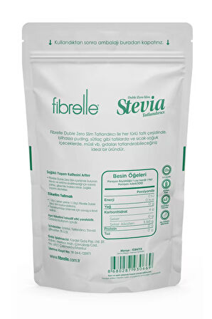 Fibrelle Double Zero Slim Stevialı Tatlandırıcı 400 Gr - AROMASIZ