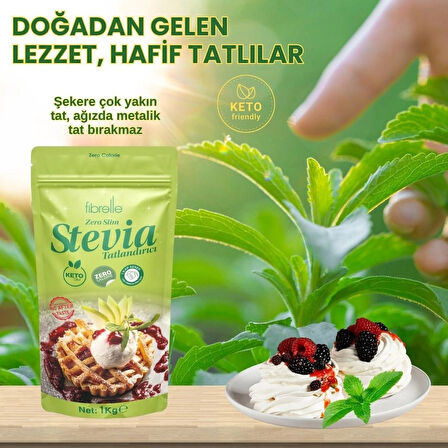 Fibrelle Zero Slim Stevia lı Tatlandırıcı 1 Kg Keto /Ketojenik / Vegan diyete uygundur.