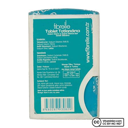 Fibrelle Sakarin 500 Tablet - AROMASIZ