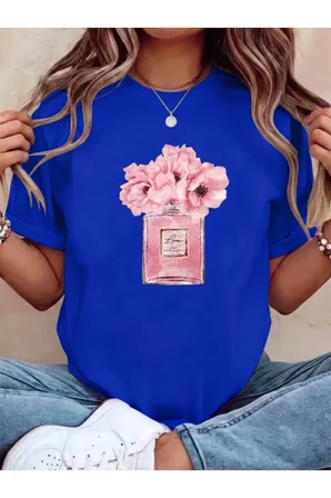 Unisex Parfüm Detaylı Baskılı Tasarım Tshirt