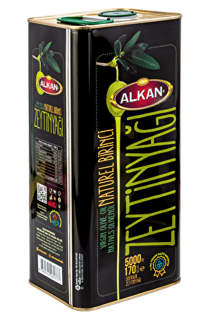 Alkan Zeytin Naturel 1. Zeytinyağı 5 lt Teneke