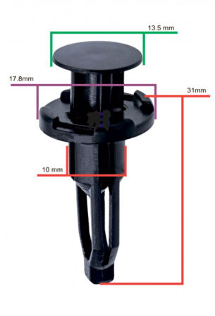 HYUNDAI KIA SSYANGYONG MAZDA SUBARU SUZUKI TOYOTA LEXUS DAIHATSU TAMPON KLİPSİ UZUN SAYK1306 12 ADET MARKA İLE UYUMLU