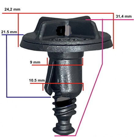 Ford Curier - Explorer - Mustang Çıta Klipsi Moulding Clips SAYK5055 12 ADET MARKA İLE UYUMLU