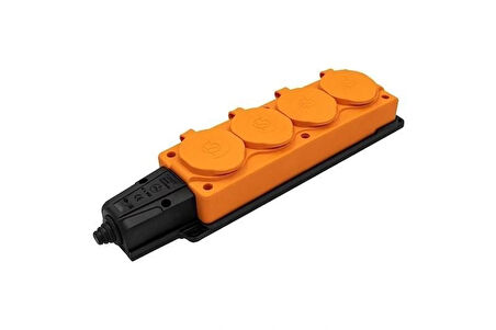 NEAD 4 lü Kauçuk Grup Priz Turuncu 16A