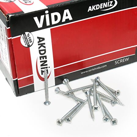 Akdeniz Sunta Vidası 4.0X45 Çinko 500 adet