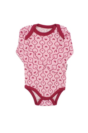 Kız Bebek Fuşya Pembe Omuzları Fırfırlı Kalp Desenli 3'lü Zıbın Set