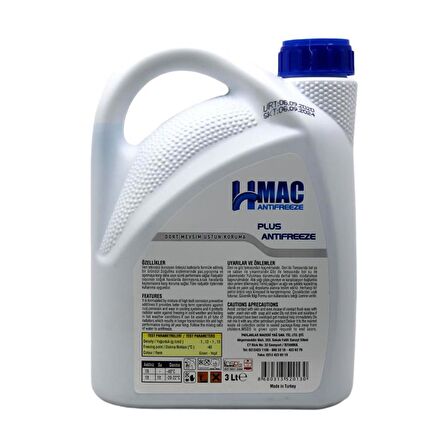 H-Mac Antifriz -40 Derece 3 Lt Uzun Ömürlü Antifiriz Pas Önleyici