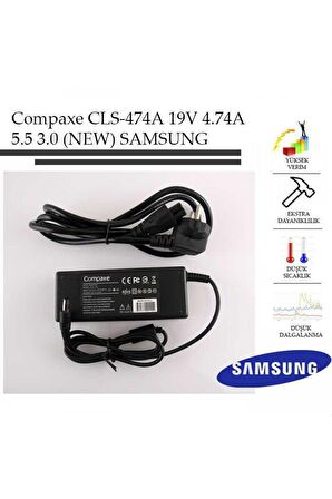 Compaxe CLS-474A 19V 4.74A 5.5-3.0 Samsung Notebook adaptörü