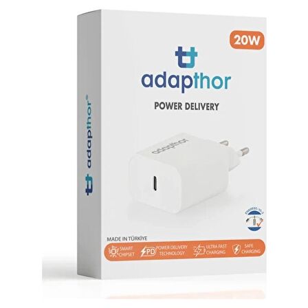 Adapthor 20W 5V3A/ 9V 2.22A/ 9V 1.67A Pd Adaptör ( Kutulu ) Beyaz 