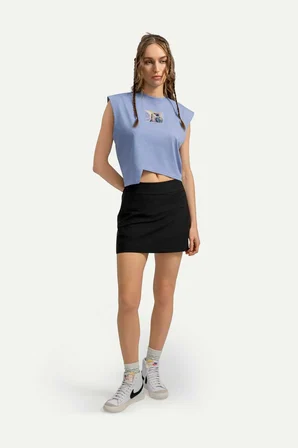 Mor Kadın Crop Atlet - %100 Pamuk | (Igami - Jellyfish)