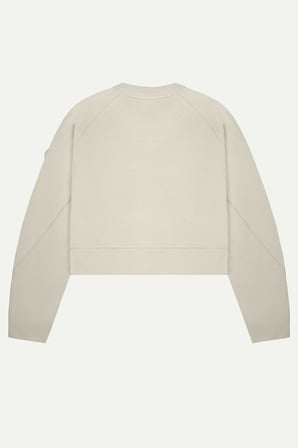 Krem Kadın Basic Regular Crop Sweatshirt | (Ruvien - Bone)