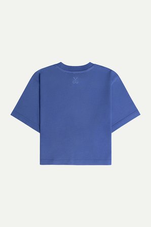 Mavi Kadın Flat Cut Crop Basic Tişört - %100 Pamuk | (Flat Cut - Comet)