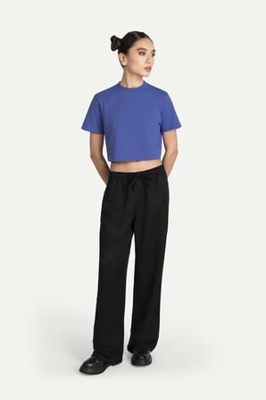 Mavi Kadın Flat Cut Crop Basic Tişört - %100 Pamuk | (Flat Cut - Comet)