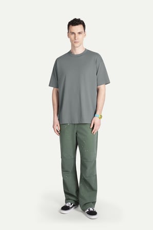 Erkek Oversize Basic T-Shirt - Urban - Storm