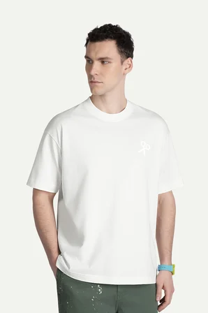 Beyaz Erkek Oversize Urban Tişört - %100 Pamuk | (Multipli)