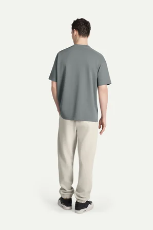 Gri Erkek Oversize Urban Tişört - %100 Pamuk | (Kavinu)