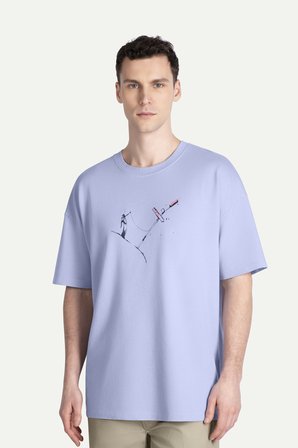 Erkek Oversize Tasarım T-Shirt - Fralim