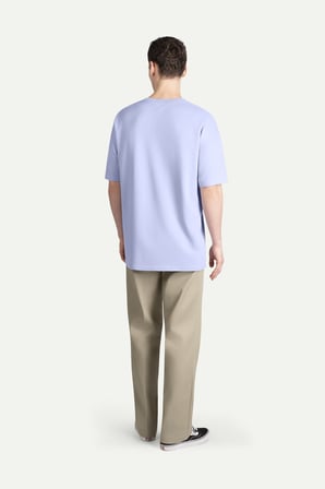 Mor Erkek Oversize / Relax Tişört - %100 Pamuk | (Fralim)