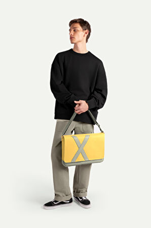 Unisex Yatay Postacı Çantası - Nevend - Sulphur