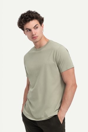 Gri Erkek Regular Basic Tişört - %100 Pamuk | (Regular - Concrete)