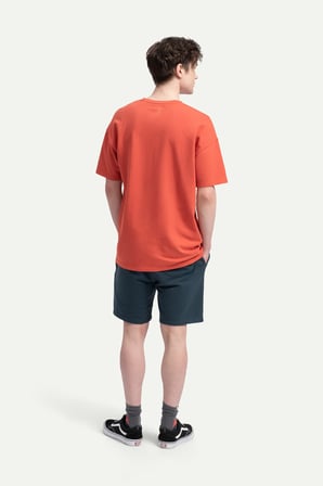Kırmızı Erkek Oversize / Relax Basic Tişört - %100 Pamuk | (Relax - Coral)