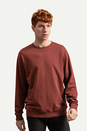 Unisex Basic Regular Sweatshirt - Ruga - Brick