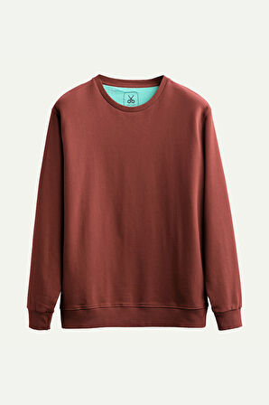 Unisex Basic Regular Sweatshirt - Ruga - Brick