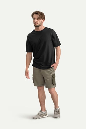 Siyah Erkek Oversize / Relax Basic Tişört - %100 Pamuk | (Relax - Tar)