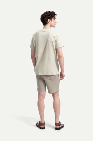 Krem Erkek Regular Basic Tişört - %100 Pamuk | (Regular - Bone)