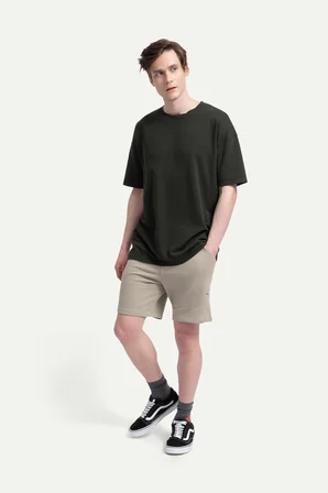 Antrasit Erkek Oversize / Relax Basic Tişört - %100 Pamuk | (Relax - Asphalt)