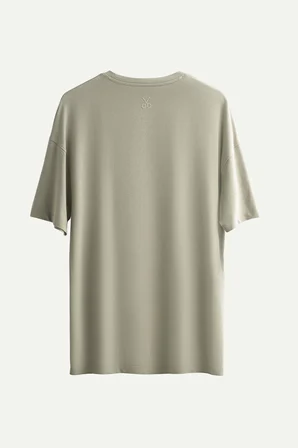 Gri Erkek Oversize / Relax Basic Tişört - %100 Pamuk | (Relax - Concrete)