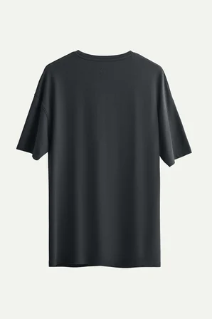 Lacivert Erkek Oversize / Relax Basic Tişört - %100 Pamuk | (Relax - Plum)