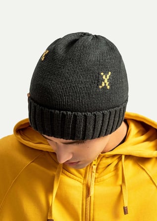 Antrasit Unisex X Örgü Bere | (Crux - Asphalt)