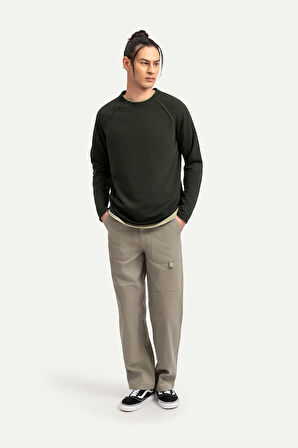 Unisex Basic Çift Taraflı Sweatshirt - Lyuga - Asphalt