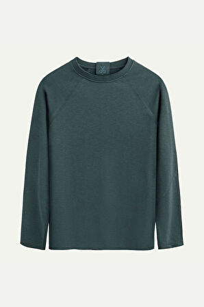 Unisex Basic Çift Taraflı Sweatshirt - Lyuga - Ocean