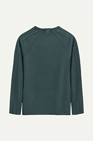 Unisex Basic Çift Taraflı Sweatshirt - Lyuga - Ocean