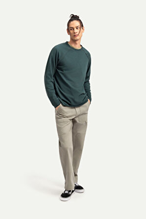 Unisex Basic Çift Taraflı Sweatshirt - Lyuga - Ocean