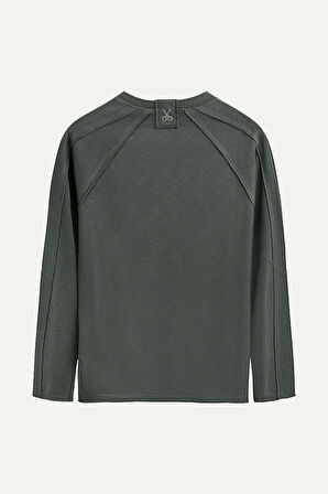 Unisex Basic Çift Taraflı Sweatshirt - Lyuga - Storm