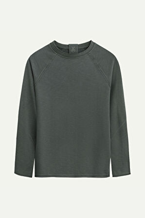Unisex Basic Çift Taraflı Sweatshirt - Lyuga - Storm