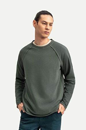 Unisex Basic Çift Taraflı Sweatshirt - Lyuga - Storm