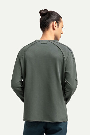 Unisex Basic Çift Taraflı Sweatshirt - Lyuga - Storm