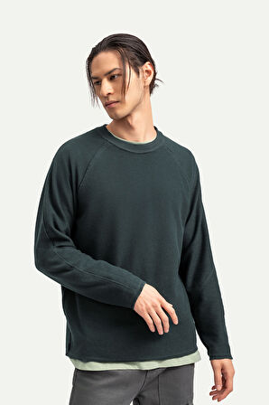 Unisex Basic Çift Taraflı Sweatshirt - Lyuga - Raven