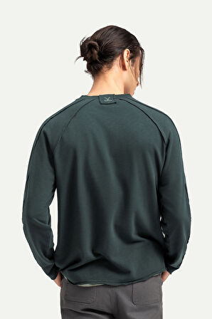 Unisex Basic Çift Taraflı Sweatshirt - Lyuga - Raven