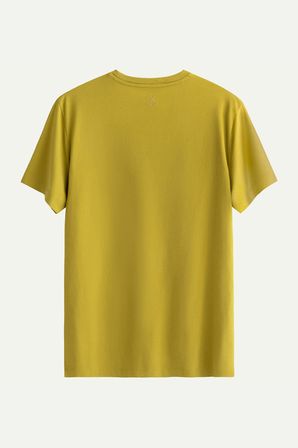 Sarı Erkek Regular Basic Tişört - %100 Pamuk | (Regular - Moss)