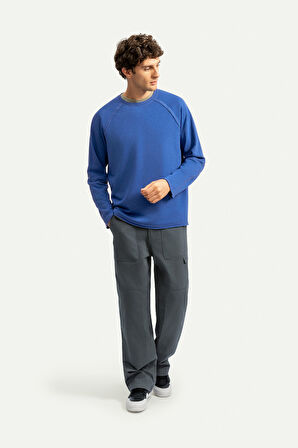 Unisex Basic Çift Taraflı Sweatshirt - Lyuga - Comet