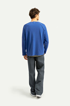 Unisex Basic Çift Taraflı Sweatshirt - Lyuga - Comet