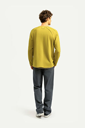 Unisex Basic Çift Taraflı Sweatshirt - Lyuga - Moss