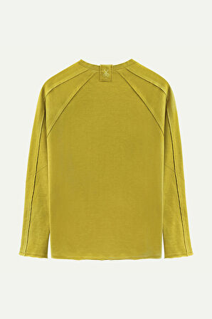Unisex Basic Çift Taraflı Sweatshirt - Lyuga - Moss